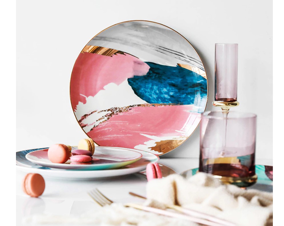 Color Bloock Ceramic Plate