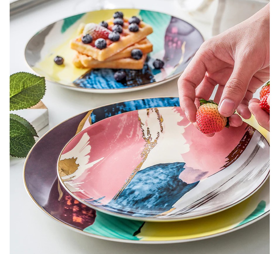 Color Bloock Ceramic Plate