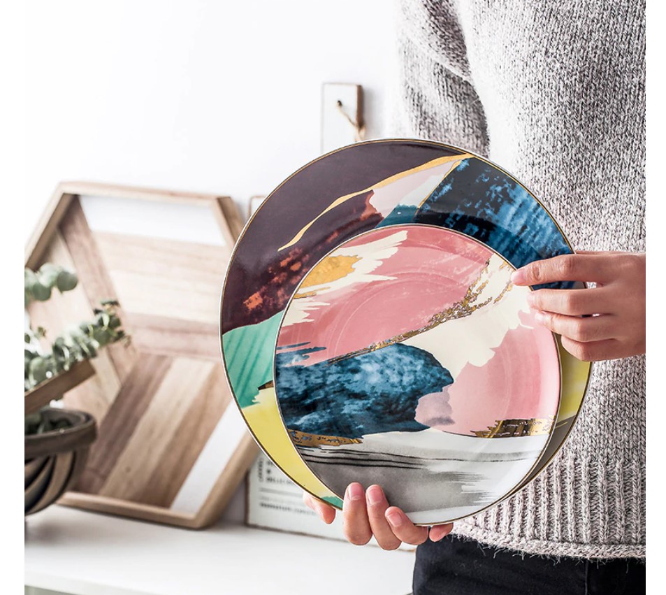 Color Bloock Ceramic Plate