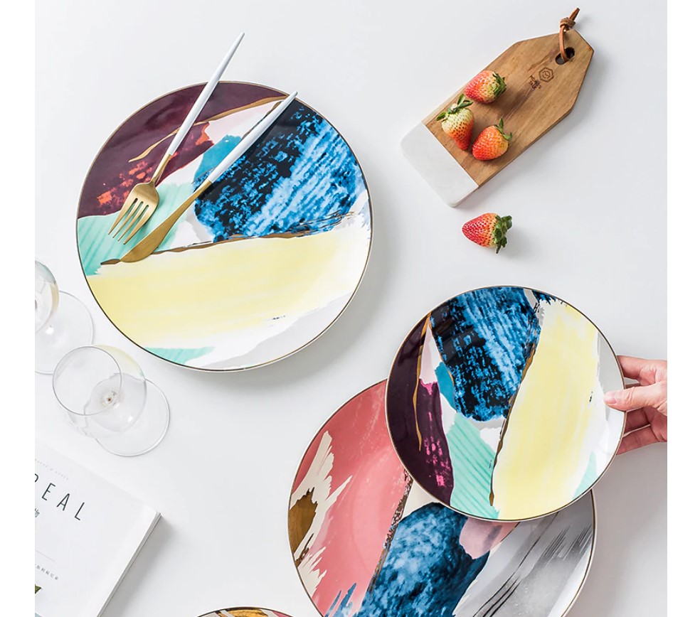 Color Bloock Ceramic Plate