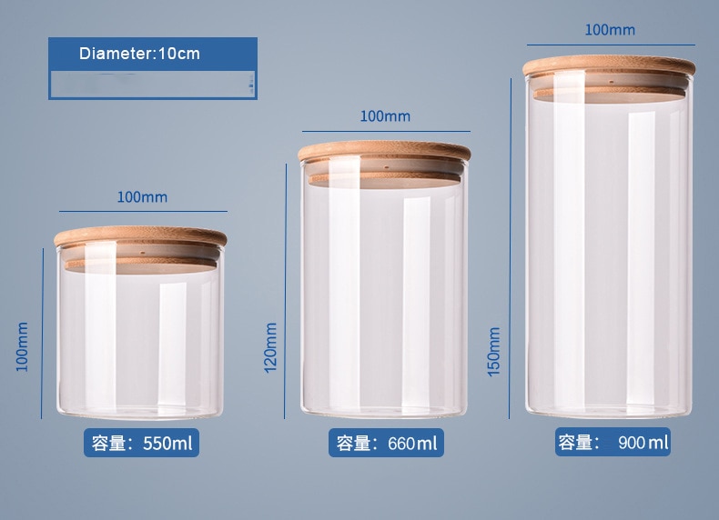 Food Glass Container with Bamboo Cover