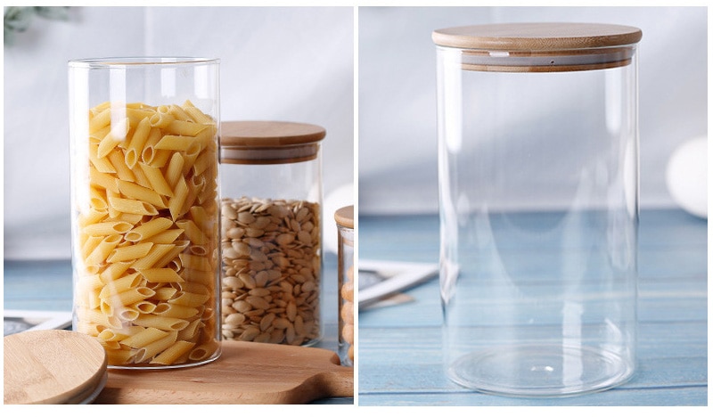 Food Glass Container with Bamboo Cover