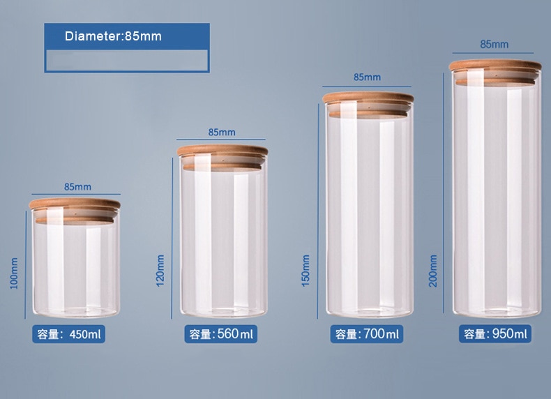 Food Glass Container with Bamboo Cover