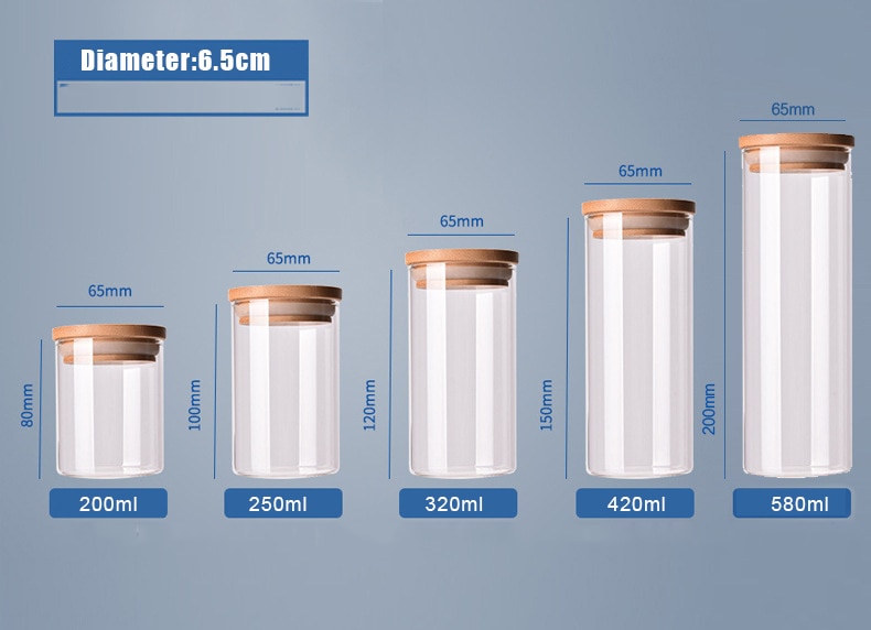 Food Glass Container with Bamboo Cover