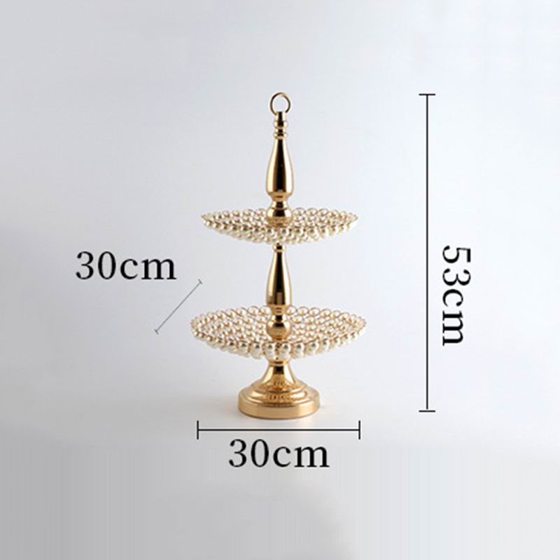 Crystal Wedding Cake Display in Gold and Silver