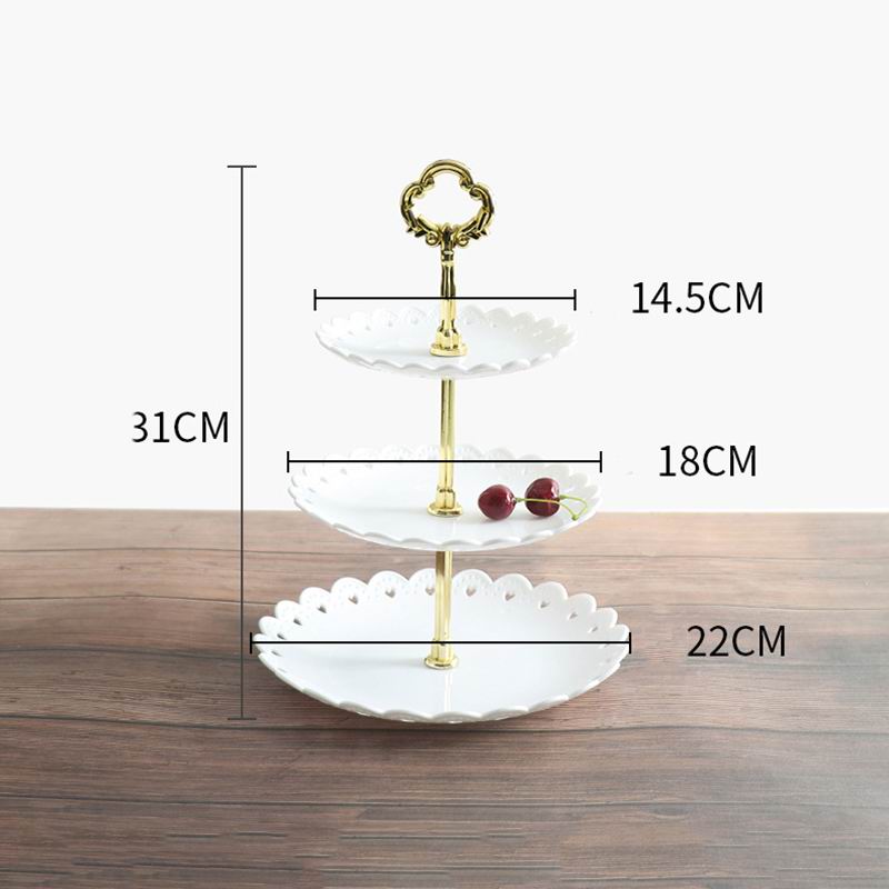 Plastic Cake Stand in White and Black
