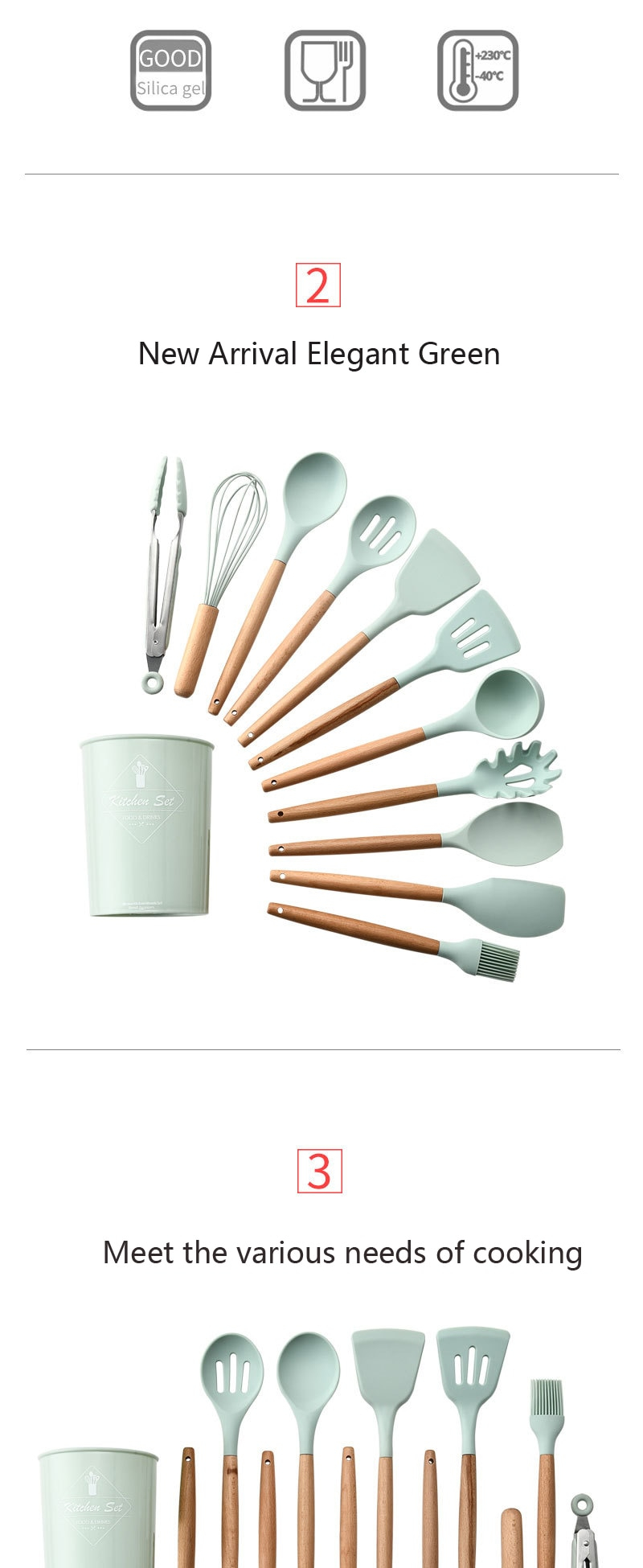Silicone Cooking Utensils Set